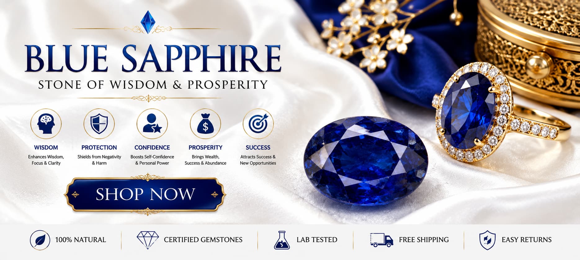 Blue Sapphire & Bead Bracelets Banner