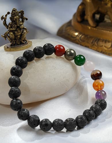 7 Chakra Lava Stone Bracelet - Image 2