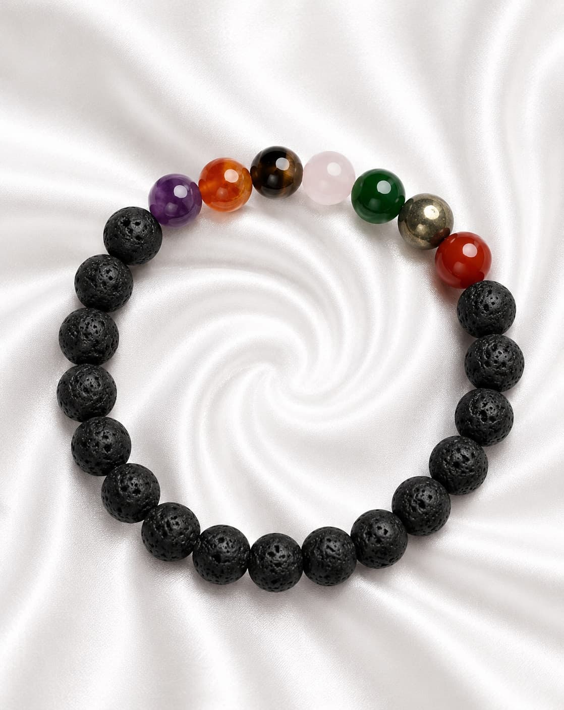 7 Chakra Lava Stone Bracelet - Image 3