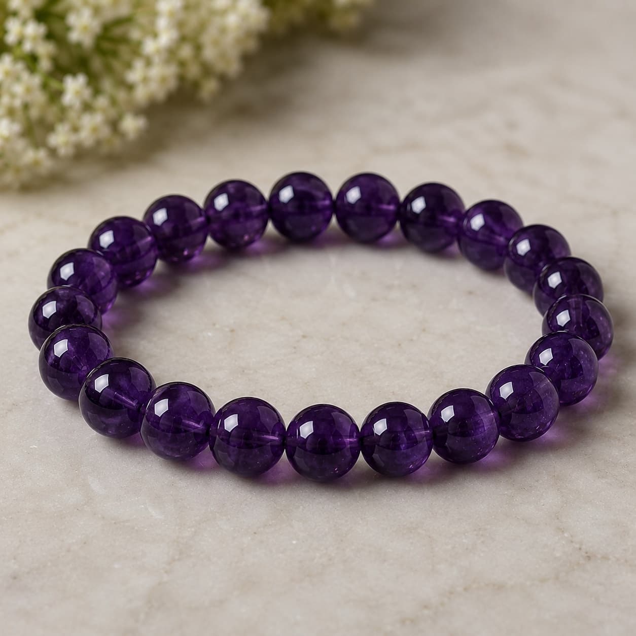 Amethyst Bead Bracelet