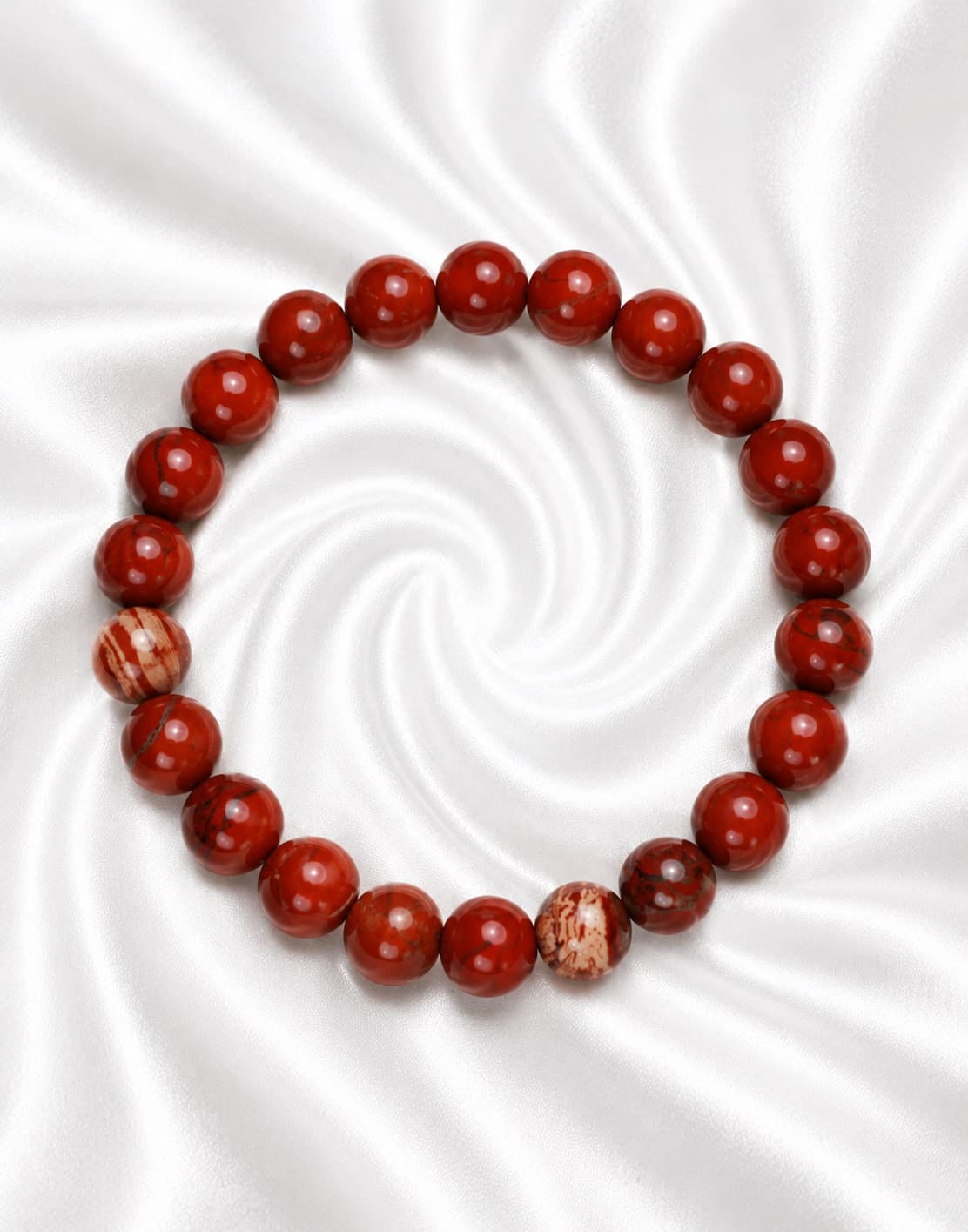 Red Jasper Bead Bracelet - Image 3