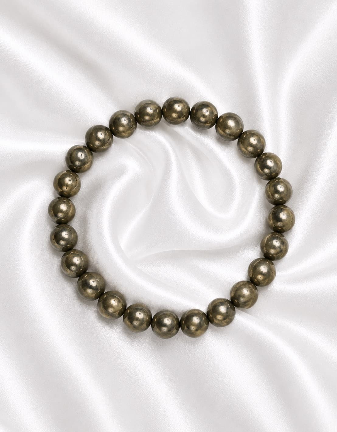 Unpolished Pyrite Bead Bracelet - Image 3